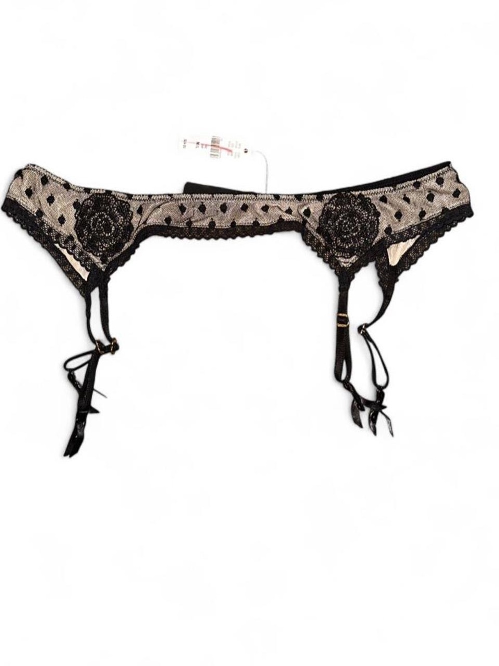 NWT Vintage Victoria’s Secret Very Sexy Black Lace Garter Belt Y2K